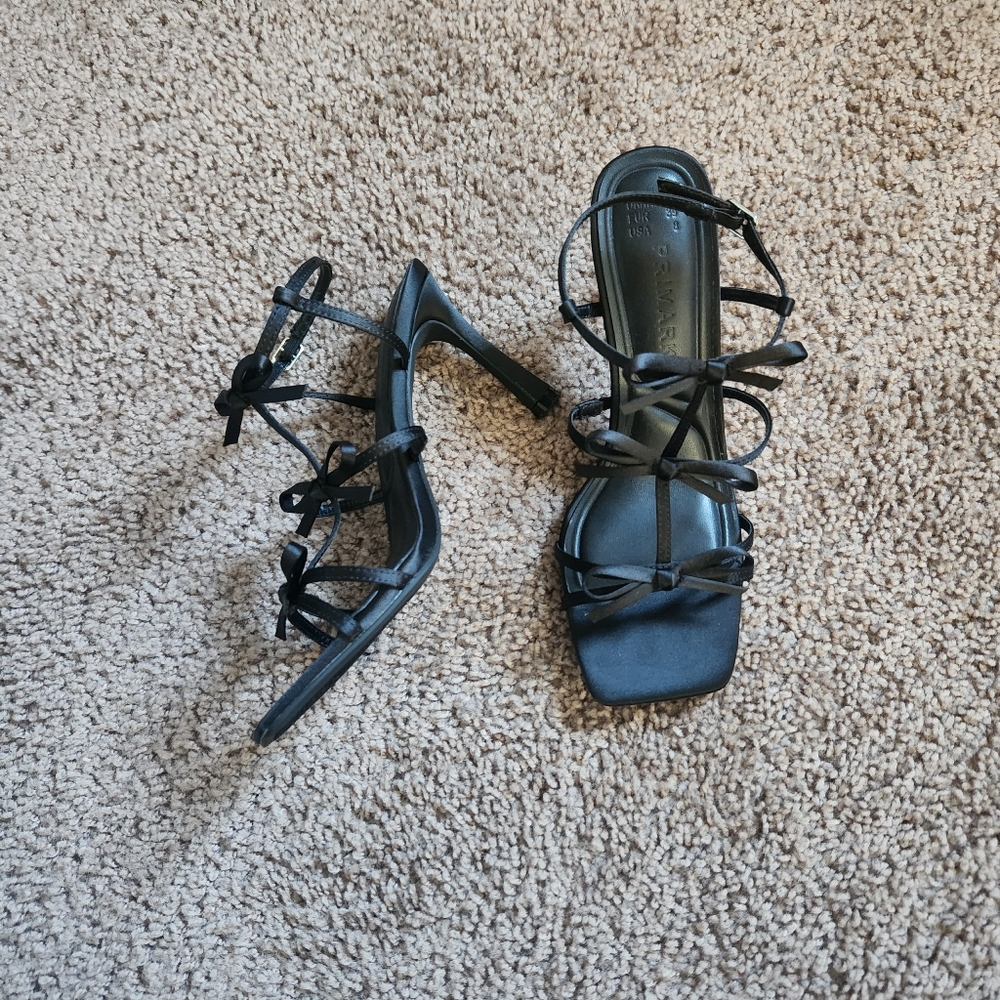 Black Square Toe Heels